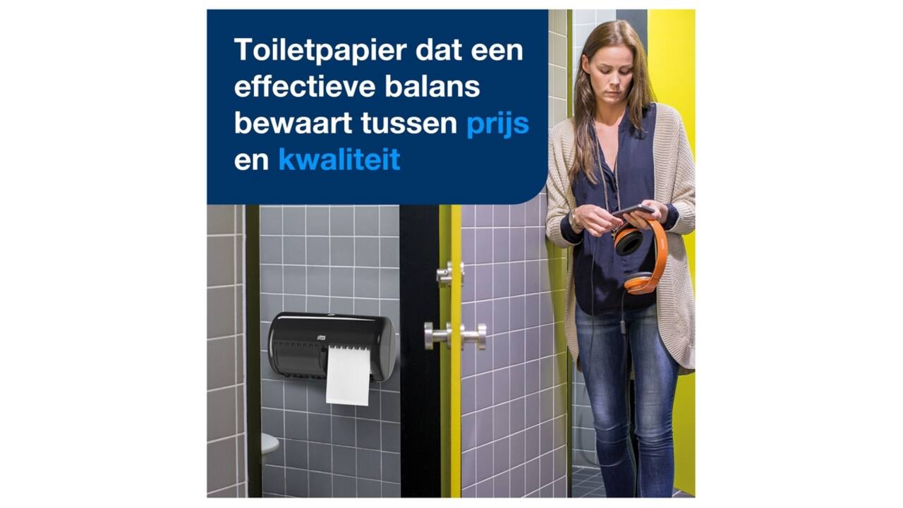 Toiletpapierdispenser Tork T4 Elevation duo zwart 557008