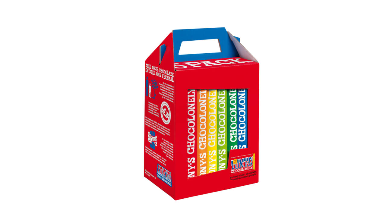 Chocolade Tony's Chocolonely Rainbowpack Classic 6 repen à 180gr