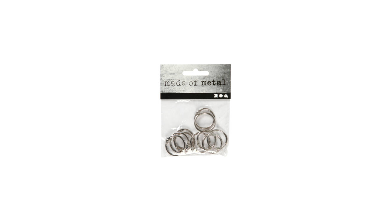 Boekbindersring Creativ Company 19mm zilver 10 stuks