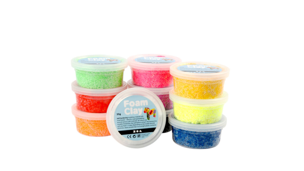 Klei Foam Clay basic 10 x 35gr 10 kleuren