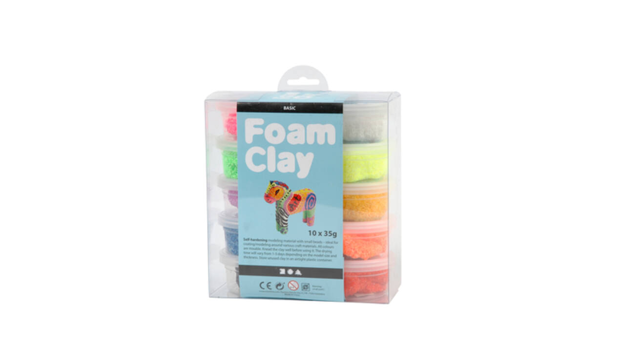 Klei Foam Clay basic 10 x 35gr 10 kleuren