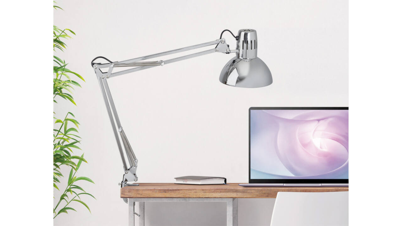 Bureaulamp MAUL Study met tafelklem chroom excl. LED lamp