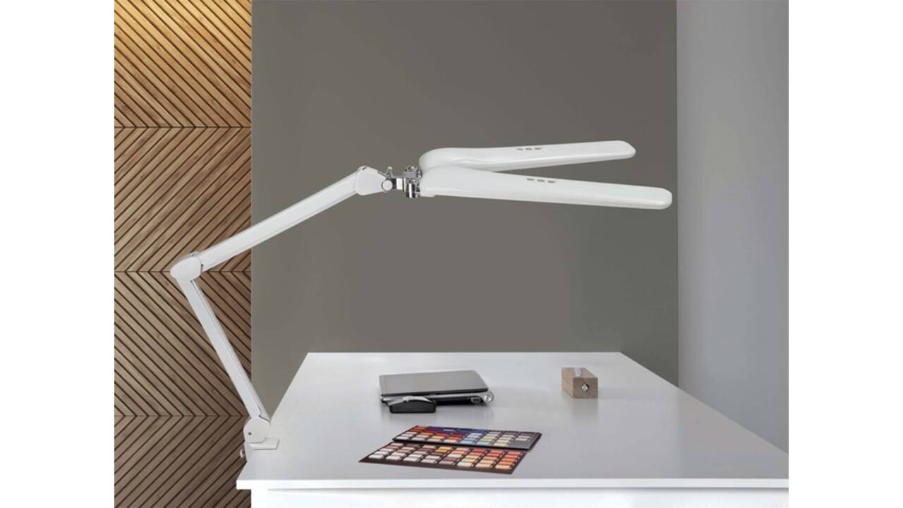Werkpleklamp MAUL Craft duo LED tafelklem dimbaar wit