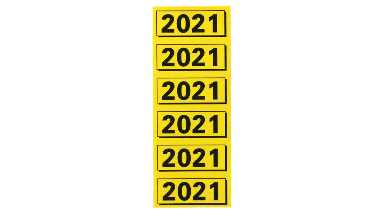 Rugetiket Elba 2021 geel met zwarte opdruk 120 stuks