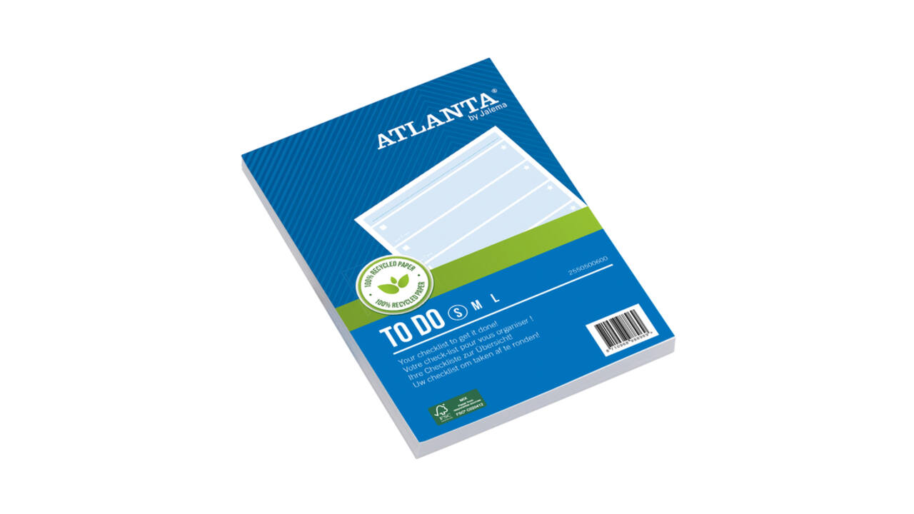 Things to do Djois Atlanta recycled papier Blok 148x105mm 100vel 70gr blauw