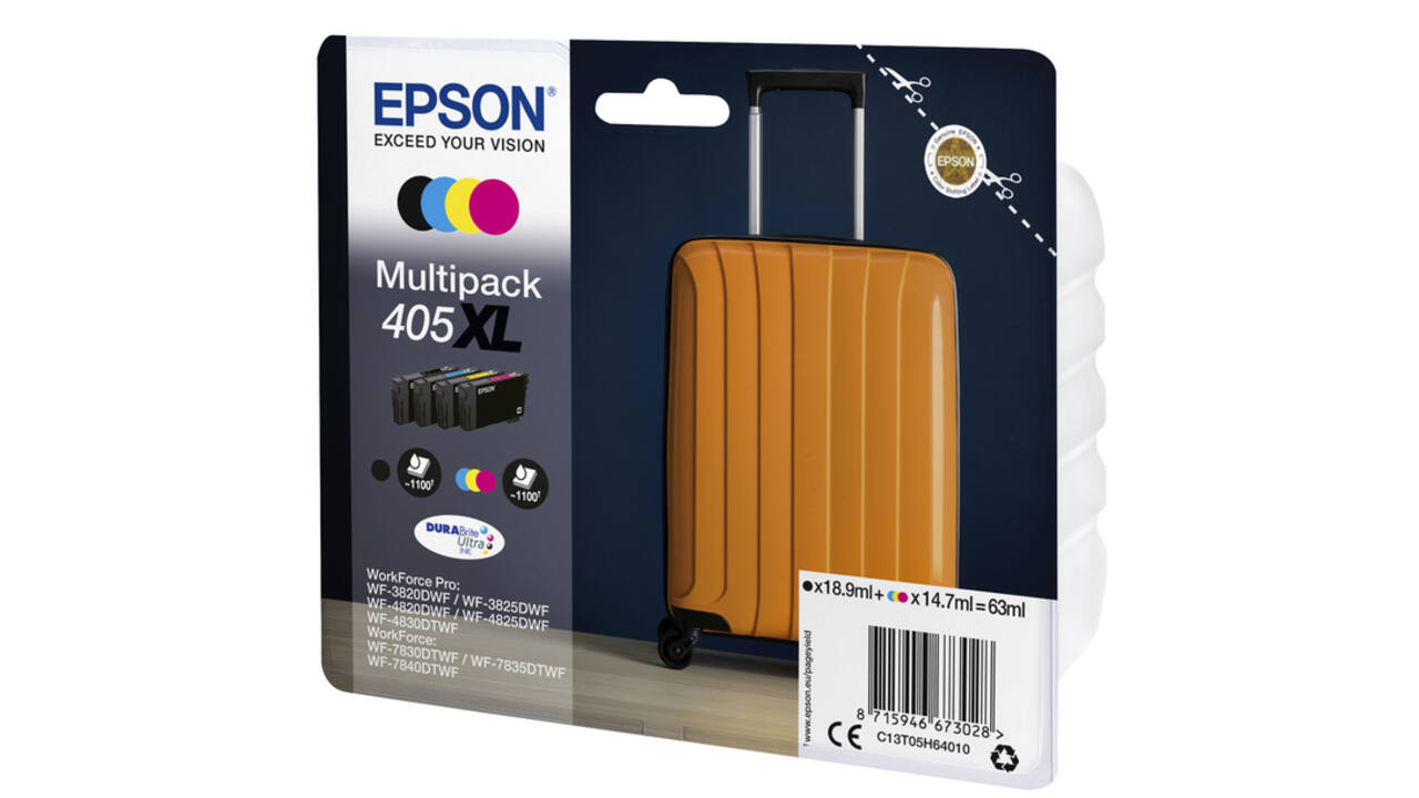 Inktcartridge Epson 405XL T05H64 zwart + 3 kleuren