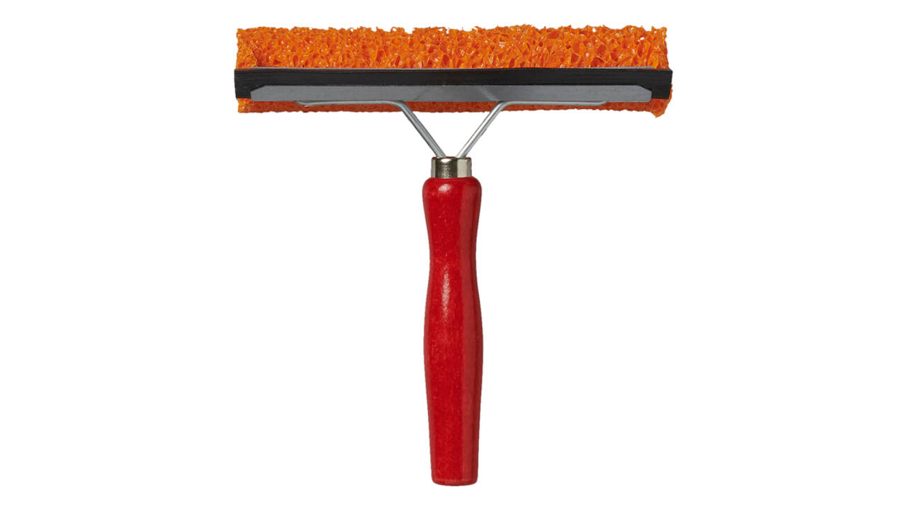 Raamtrekker ProPlus met houten steel 145mm rood