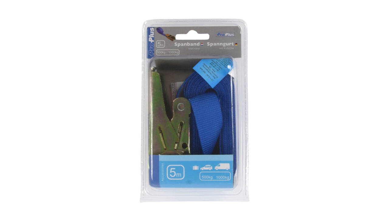 Spanband ProPlus ratel 5 meter blauw