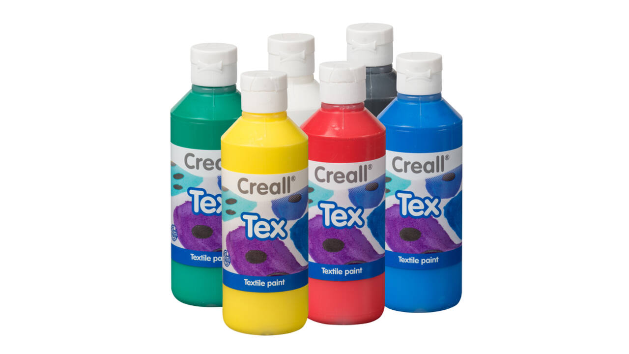 Textielverf Creall Tex 6 stuks 6 kleuren à 250ml