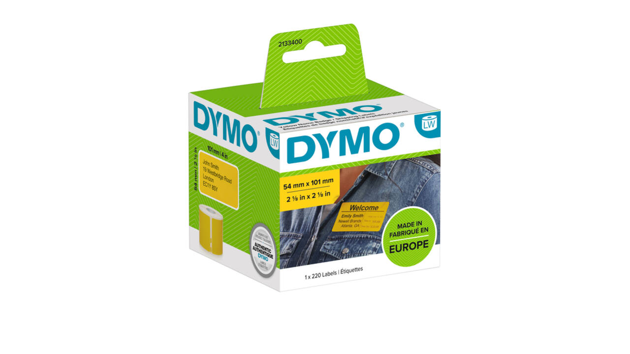 Etiket Dymo LabelWriter naamkaart 54x101mm 1 rol á 220 stuks geel