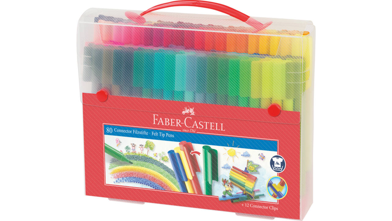 Kleurstiften Faber-Castell Connector assorti cadeauset à 80 stuks