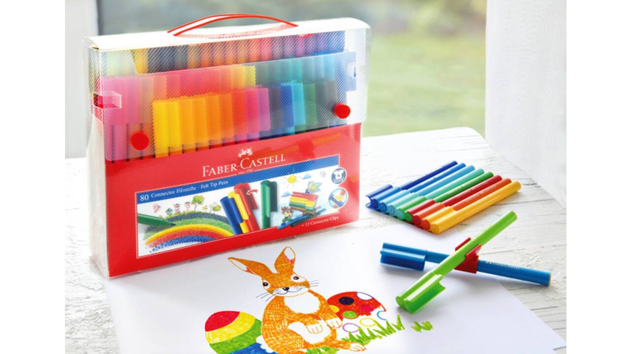 Kleurstiften Faber-Castell Connector assorti cadeauset à 80 stuks
