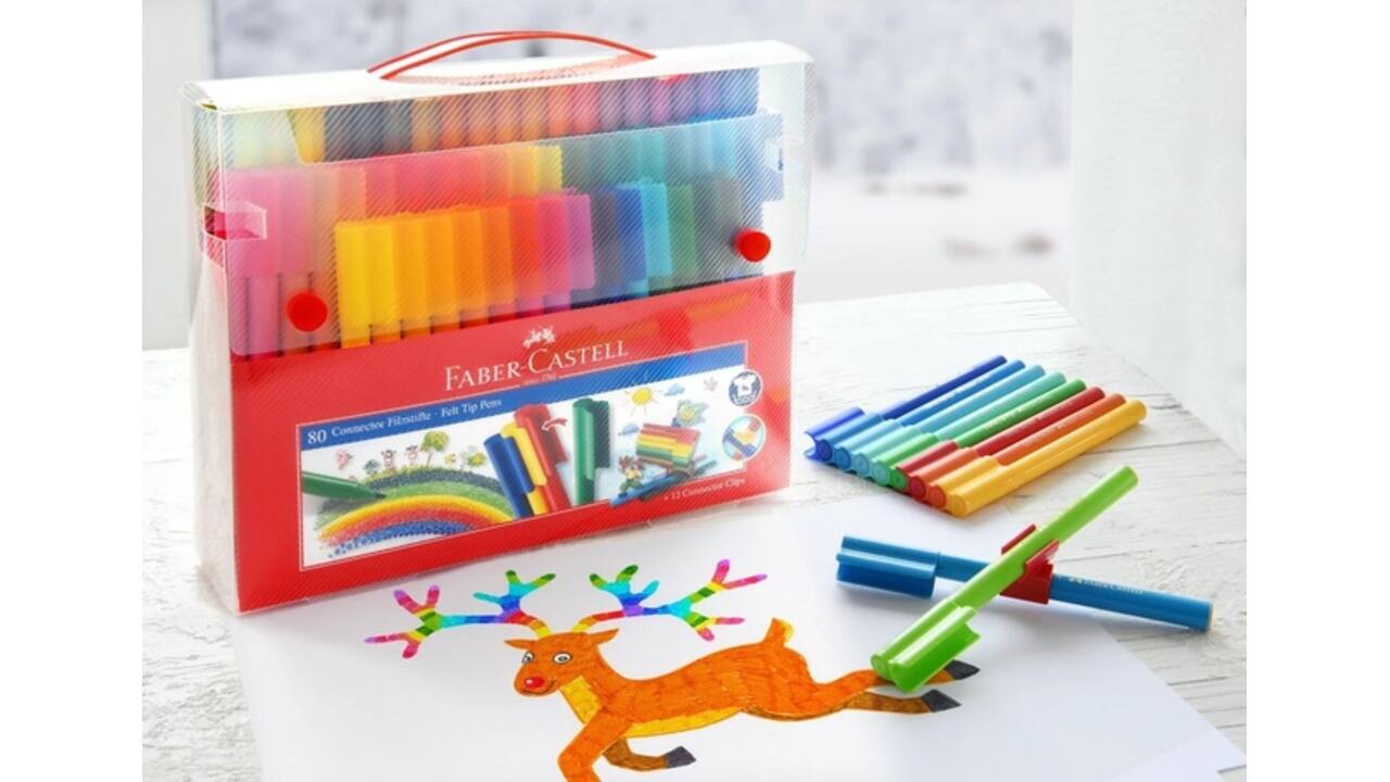 Kleurstiften Faber-Castell Connector assorti cadeauset à 80 stuks