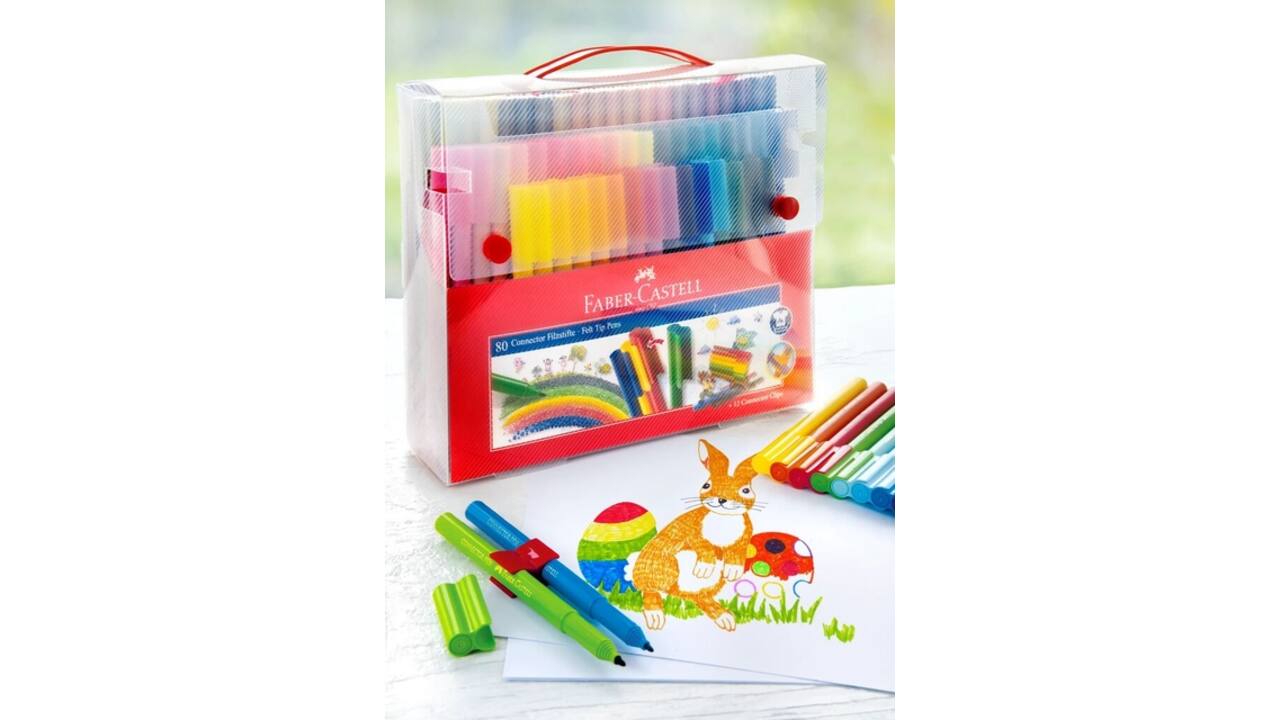 Kleurstiften Faber-Castell Connector assorti cadeauset à 80 stuks
