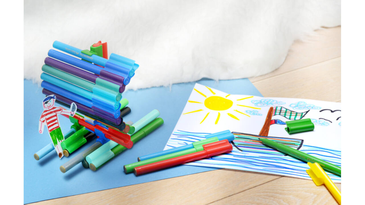 Kleurstiften Faber-Castell Connector assorti cadeauset à 80 stuks