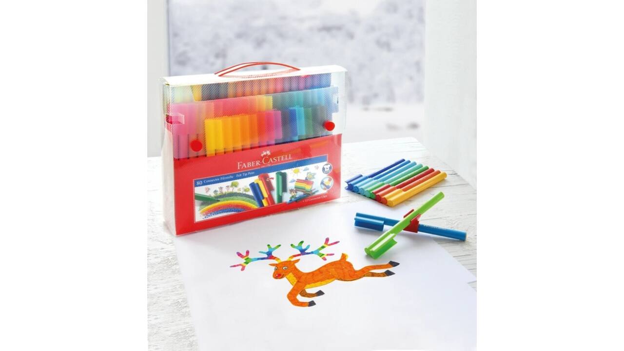 Kleurstiften Faber-Castell Connector assorti koffer à 60 stuks