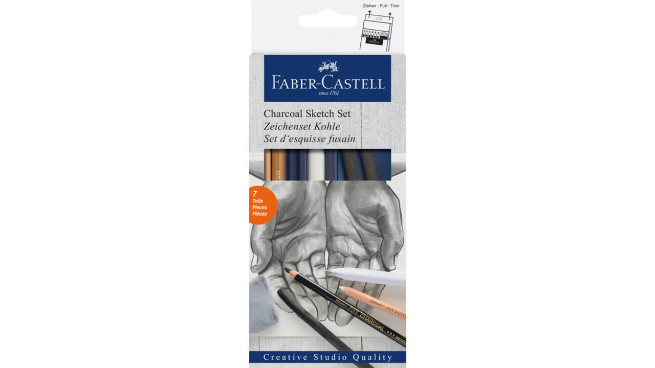 Houtskool Faber-Castell set 7-delig