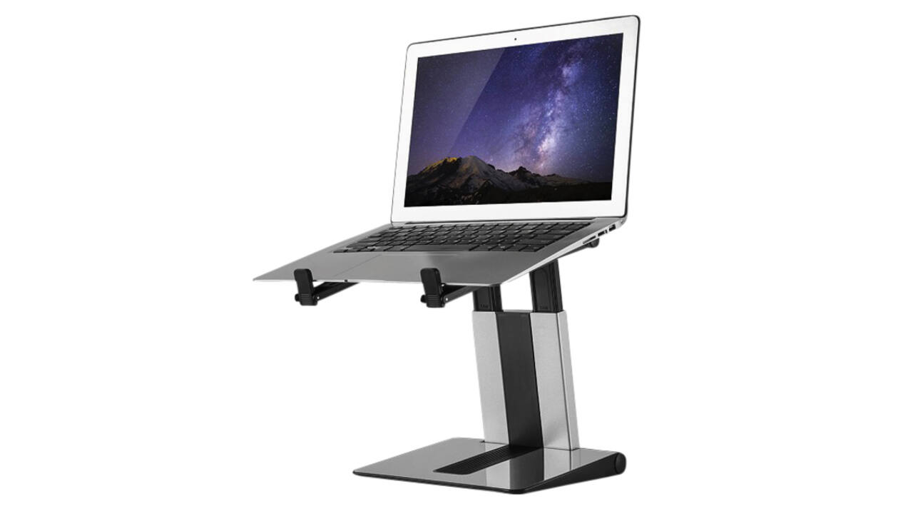 Laptopstandaard Neomounts NSLS200 opvouwbaar zwart zilver