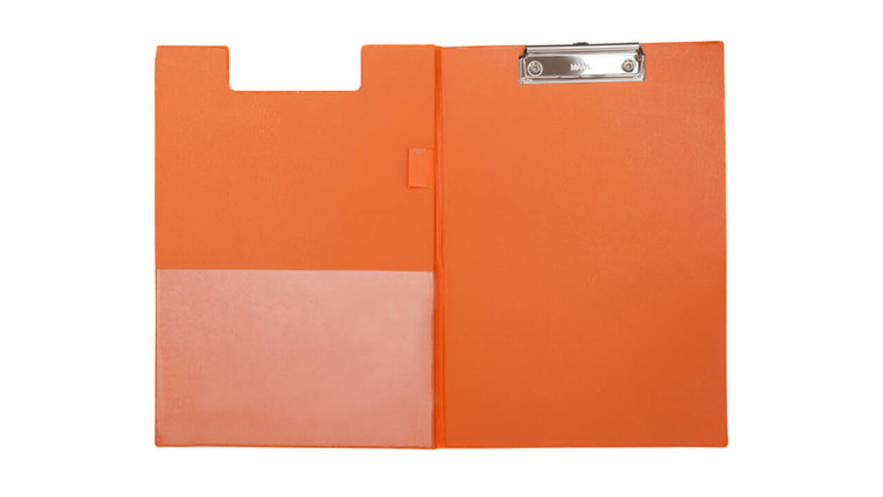 Klembordmap MAUL A4 staand met penlus PVC neon oranje