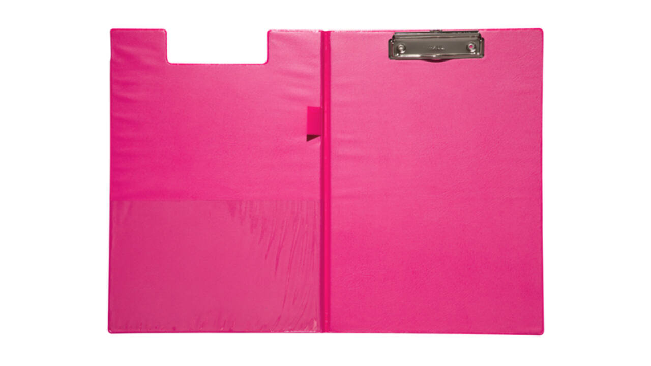 Klembordmap MAUL A4 staand met penlus PVC neon roze