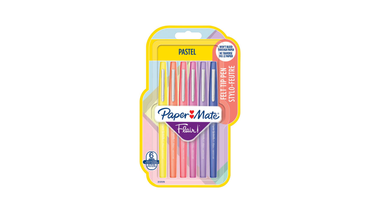 Fineliner Paper Mate Flair Pastel blister à 6 kleuren