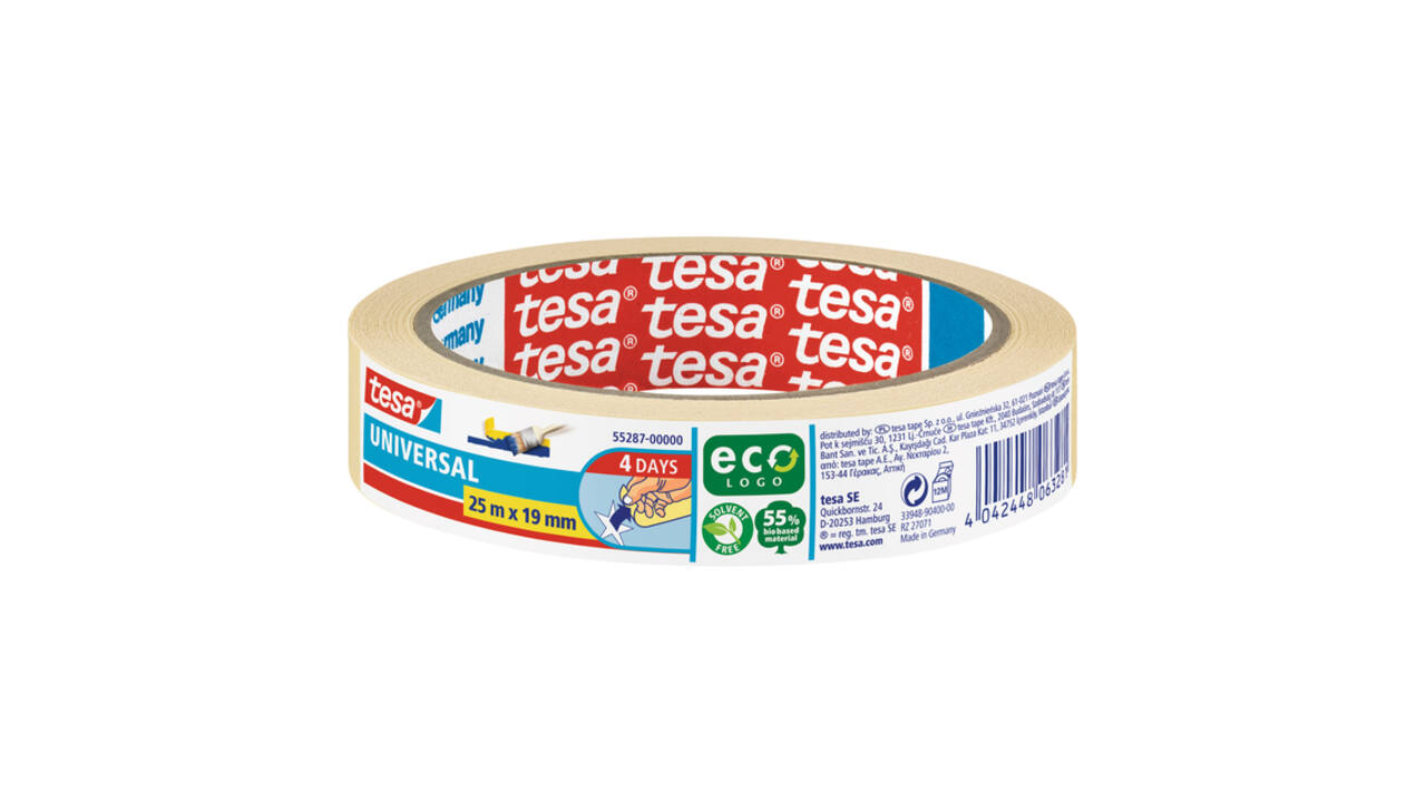 Afplaktape tesa®  Economy 25mx19mm geel
