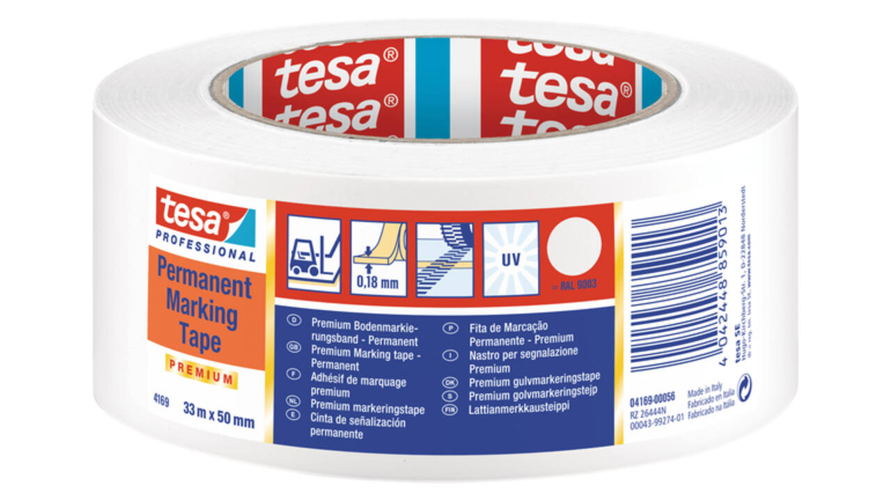 Vloermarkeringstape tesa® Professional 4169 PV3 50mmx30m wit