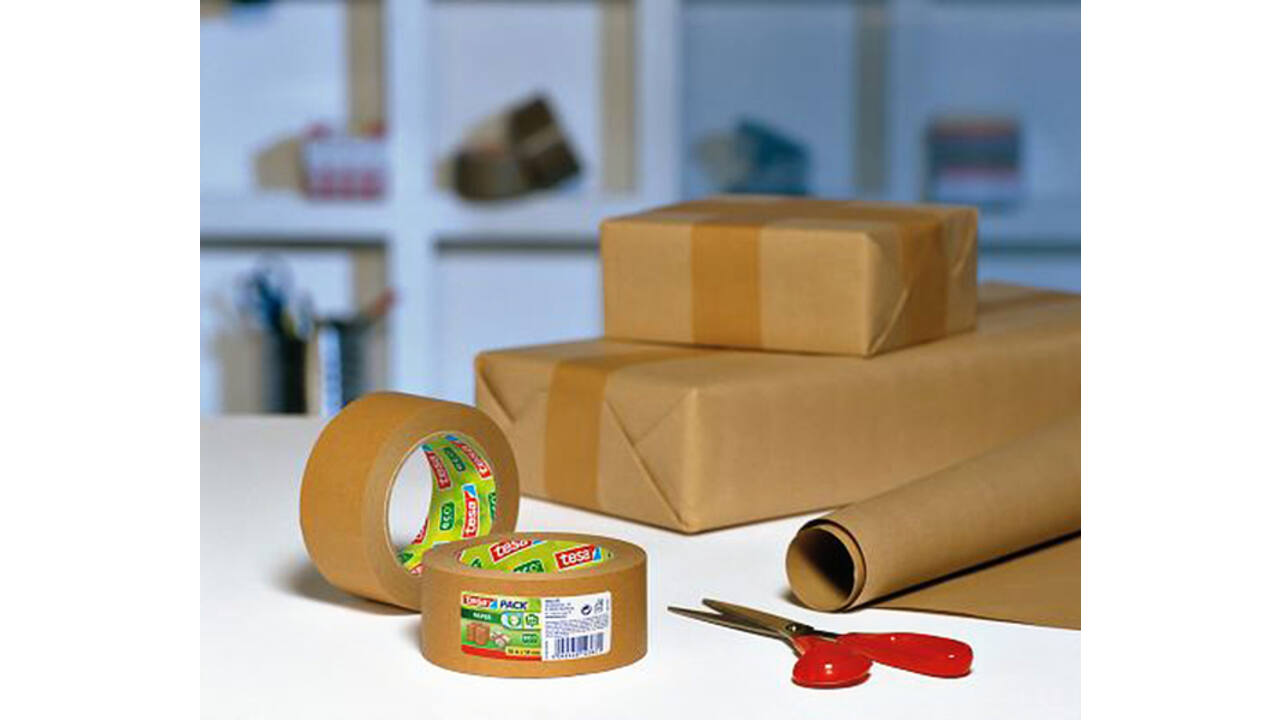 Verpakkingstape tesapack® papier ecoLogo® 25mx38mm bruin