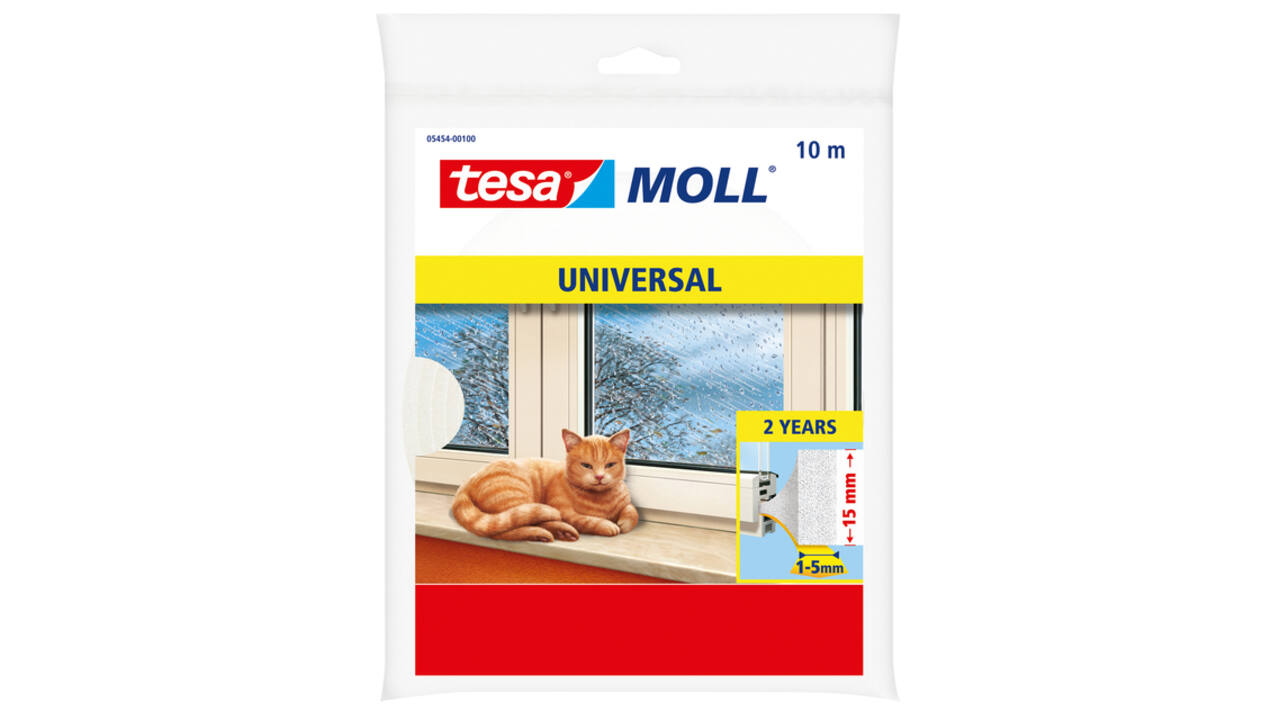 tochtstrip tesamoll® Universal schuimprofiel zelfklevend 10mx15mm wit