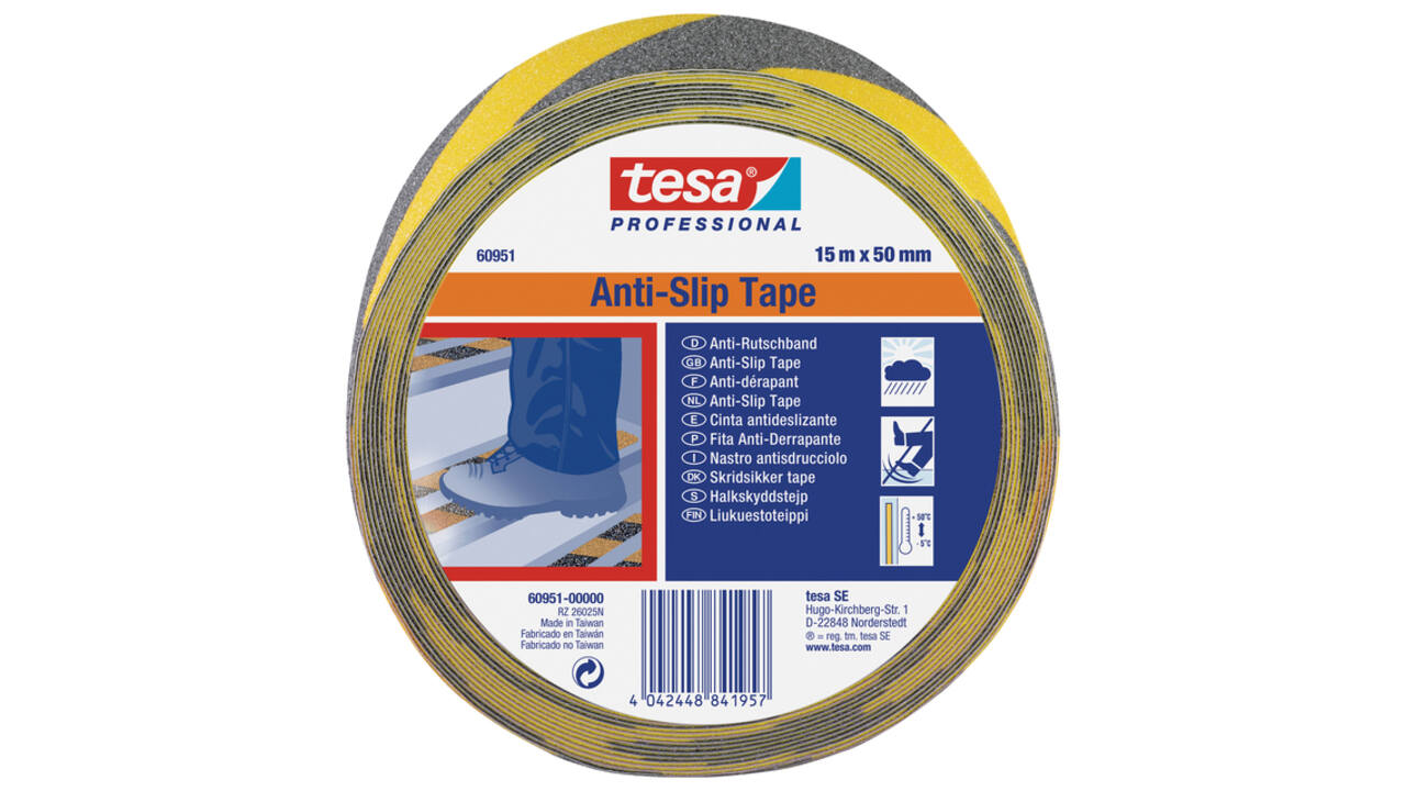 Antisliptape tesa® Professional 60951 50mmx15m zwart/geel