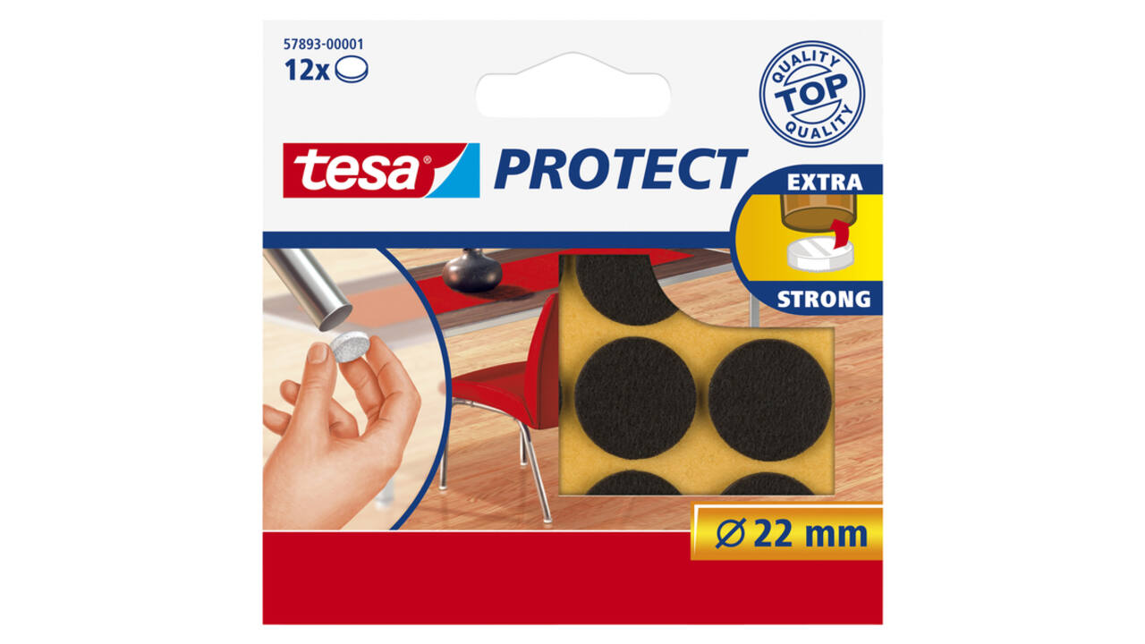 Beschermvilt tesa® Protect anti-kras  Ø22mm bruin 12 stuks