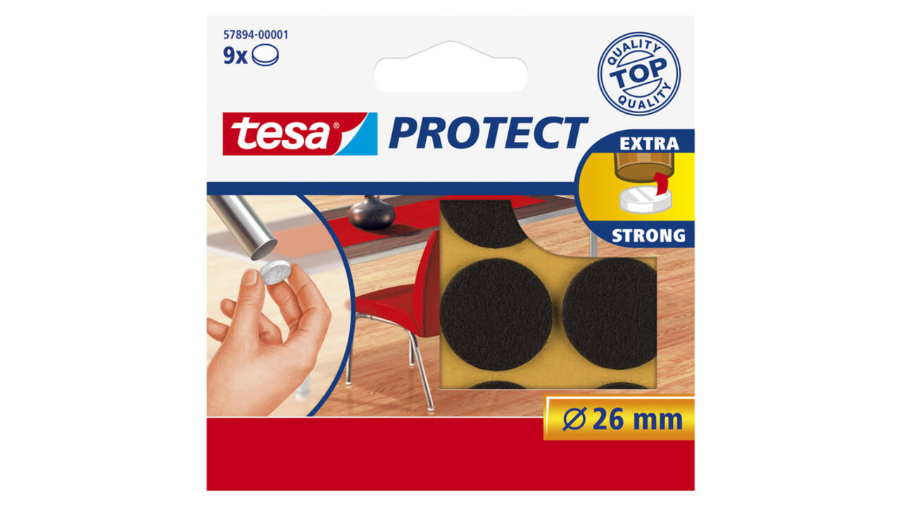 Beschermvilt tesa® Protect anti-kras  Ø26mm bruin 9 stuks