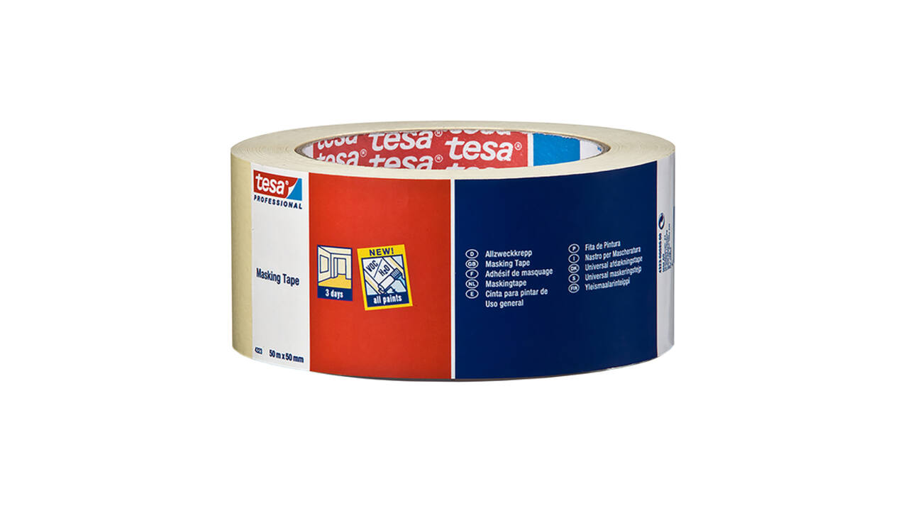 Afplaktape tesa® Professional 4323 50mmx50m lichtcrème