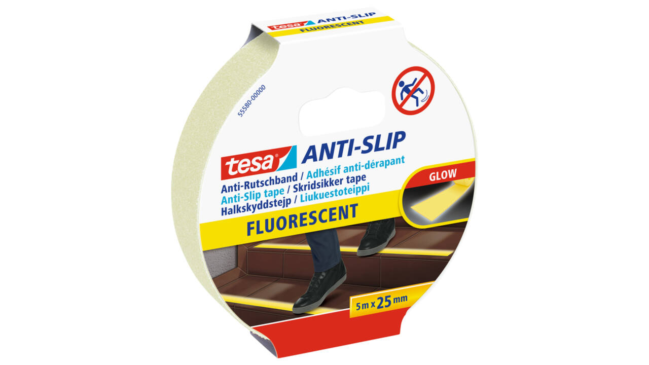 Anti-slip tape tesa® 5mx25mm fluoriserend