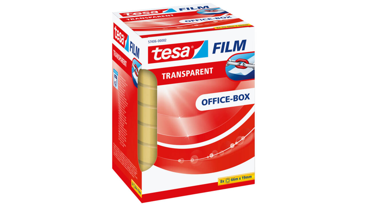 Plakband tesafilm® 66mx19mm Transparant 8 rollen