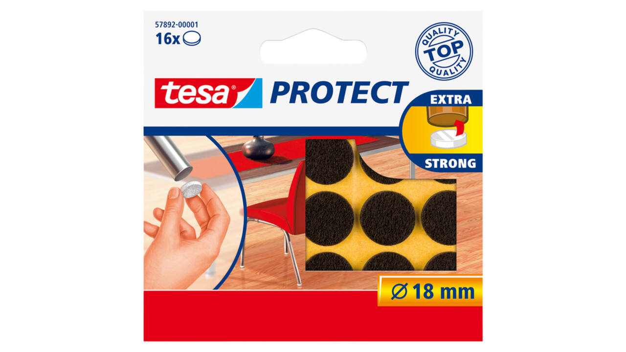 Beschermvilt tesa® Protect anti-kras  Ø18mm bruin 16 stuks