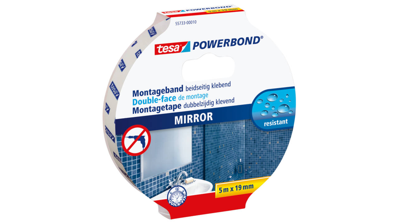 Montagetape tesa® Powerbond Spiegel dubbelzijdig 5mx19mm