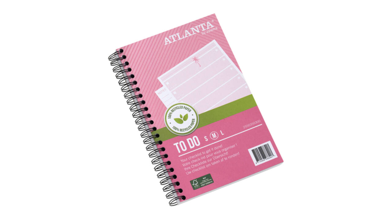 Things to do Djois Atlanta recycled papier Tropical 125x195mm 100 vel 70gr roze 2 stuks