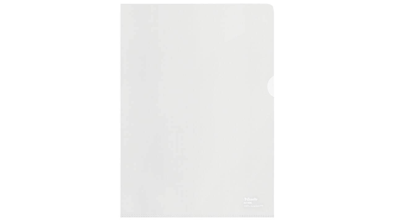 Insteekmap L-model Esselte A4 100% gerecycled 0.10mm transparant 100 stuks
