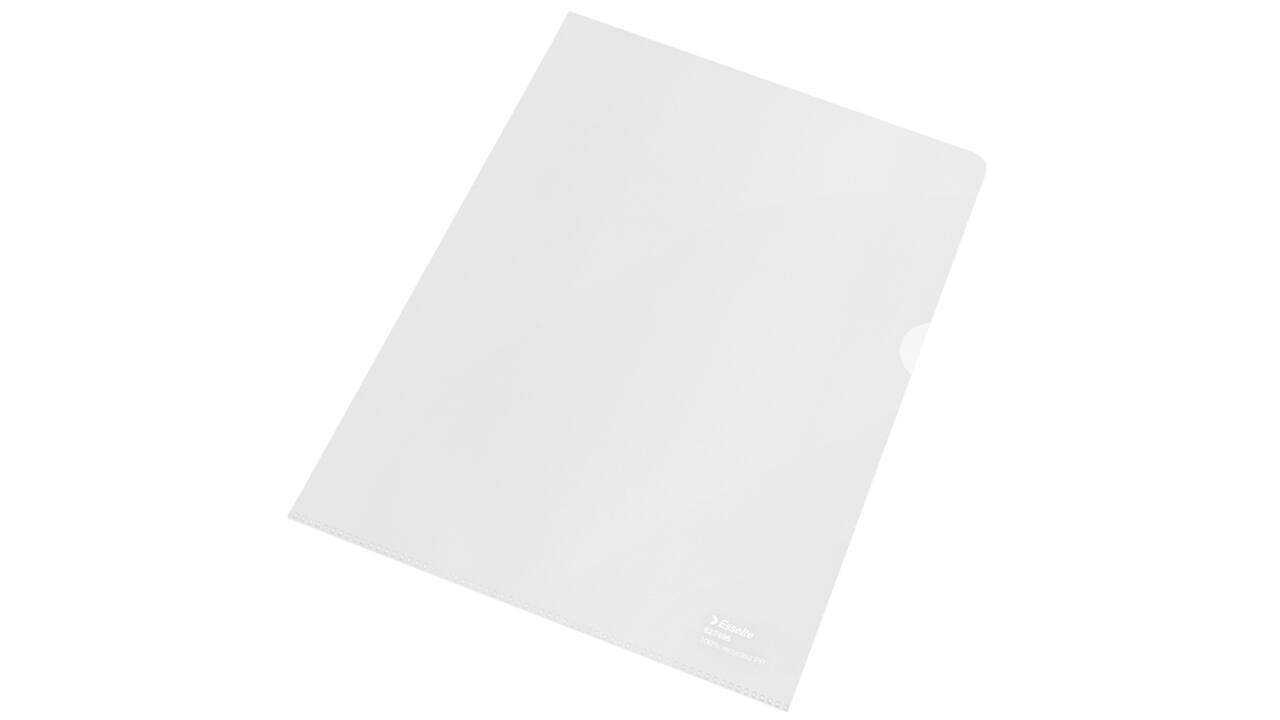 Insteekmap L-model Esselte A4 100% gerecycled 0.10mm transparant 100 stuks