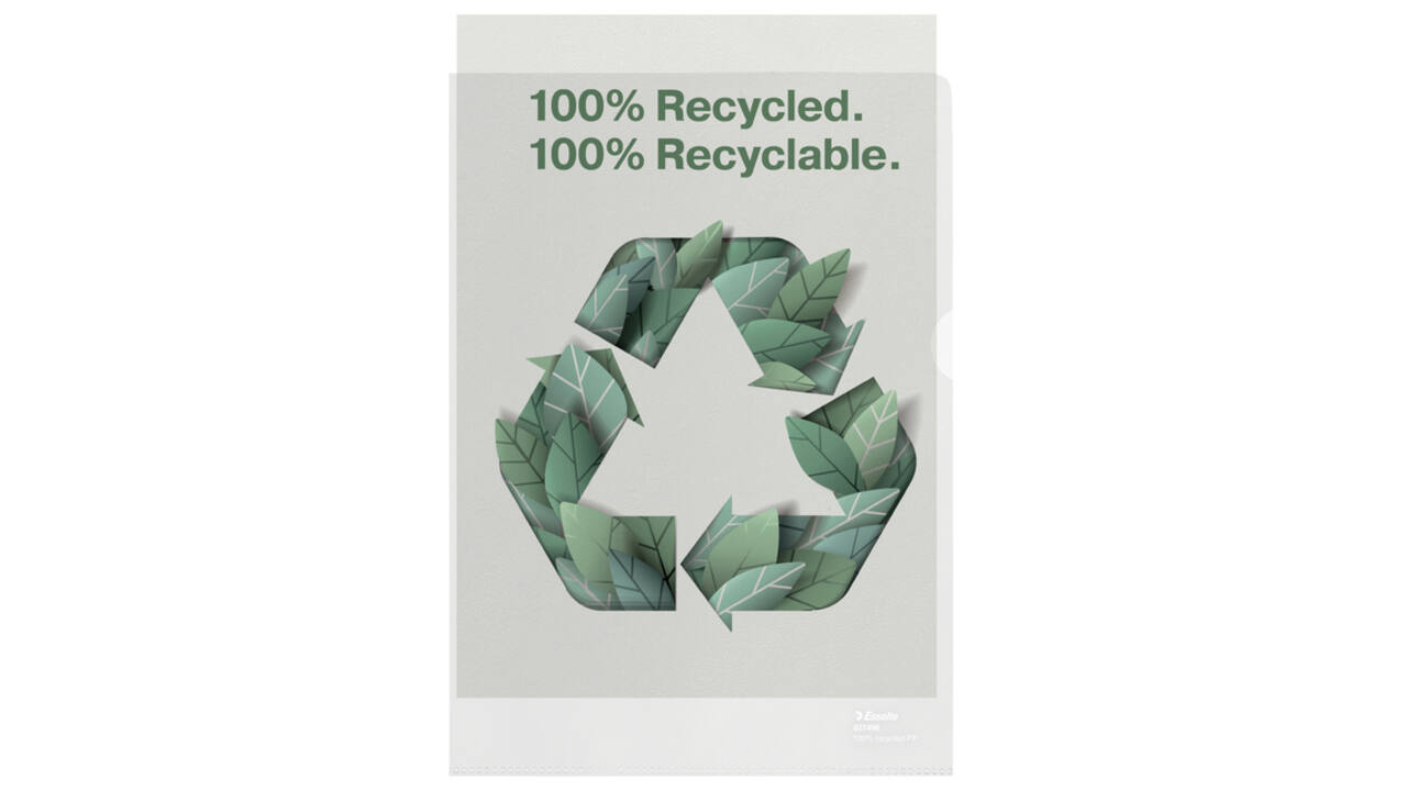 Insteekmap L-model Esselte A4 100% gerecycled 0.10mm transparant 100 stuks