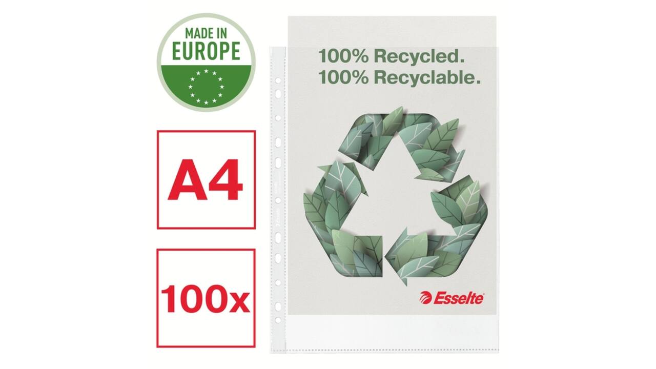 Showtas Esselte recycle PP A4 70µ 11-gaats transparant 100 stuks