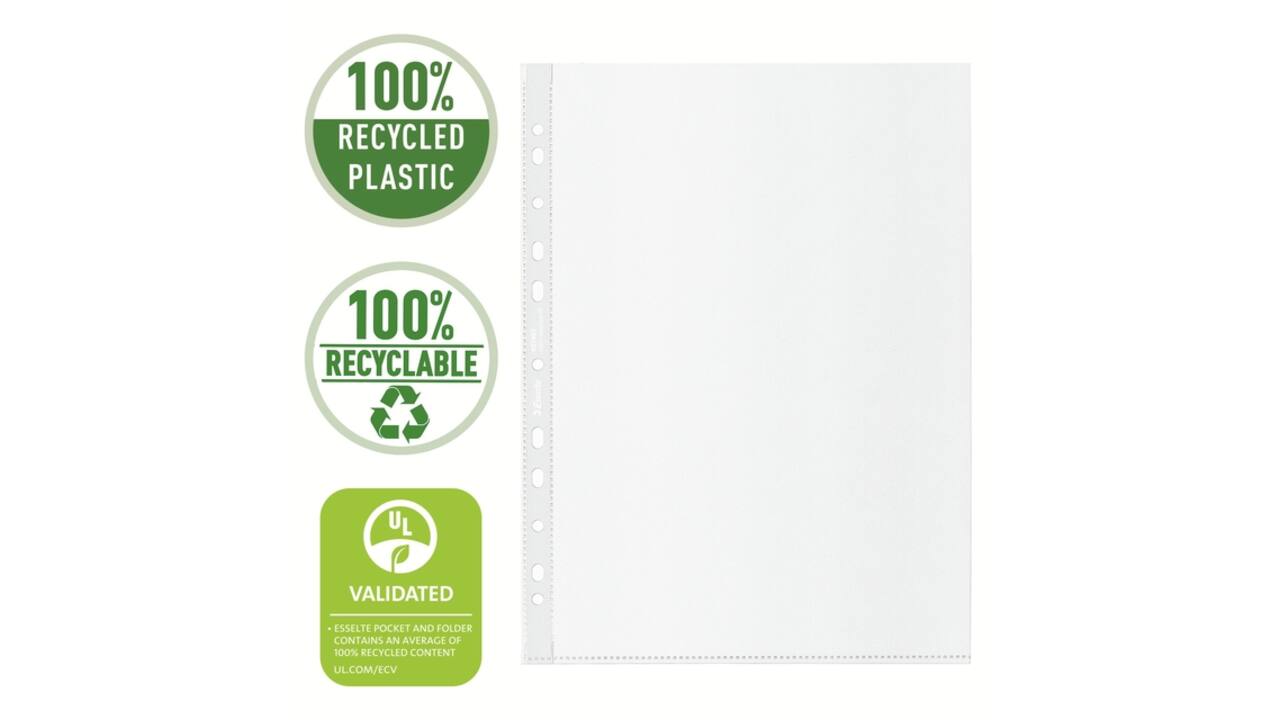 Showtas Esselte recycle PP A4 70µ 11-gaats transparant 100 stuks