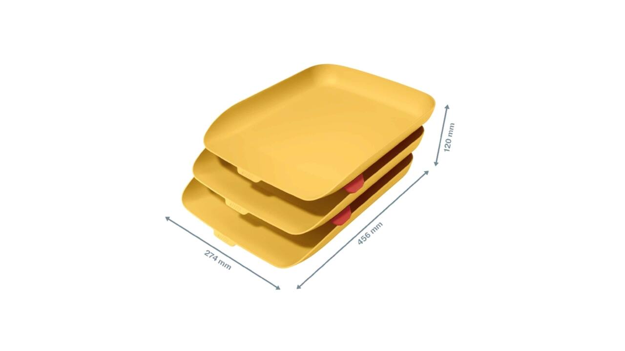 Brievenbak Leitz Cosy set van 3 A4 warm geel