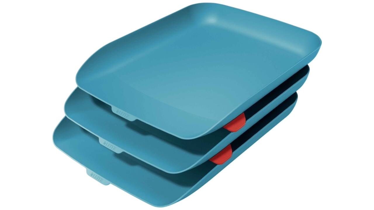 Brievenbak Leitz Cosy set van 3 A4 sereen blauw