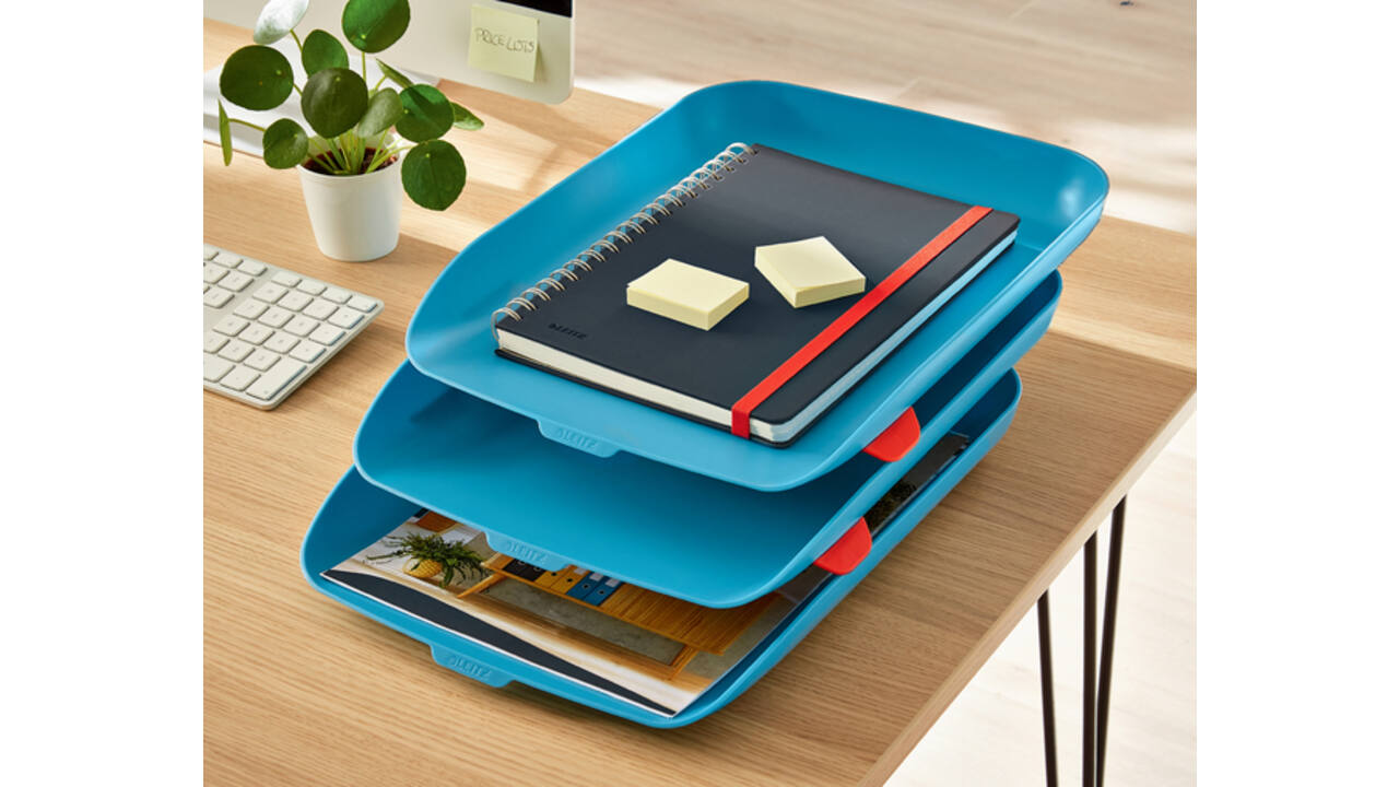 Brievenbak Leitz Cosy set van 3 A4 sereen blauw