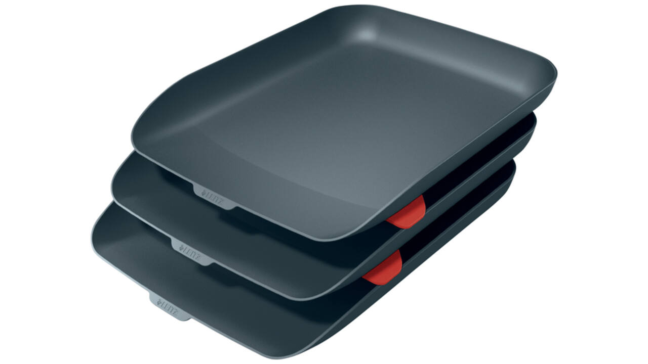 Brievenbak Leitz Cosy set van 3 A4 fluweel grijs