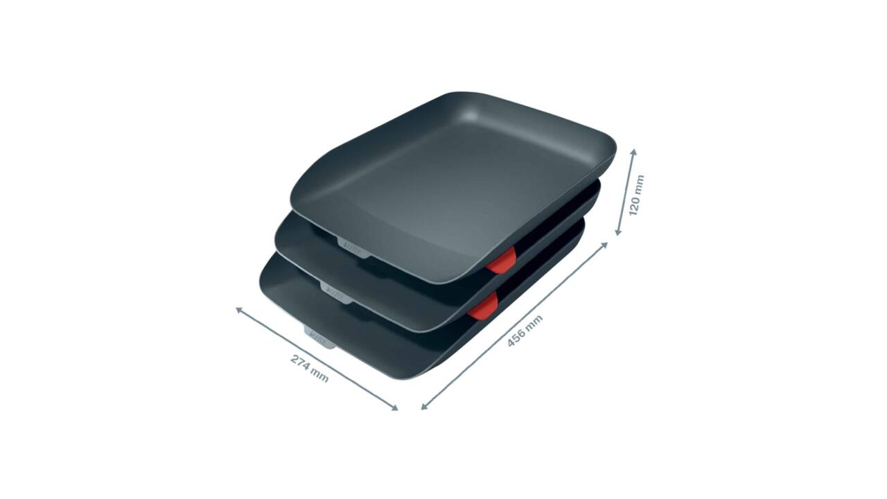 Brievenbak Leitz Cosy set van 3 A4 fluweel grijs