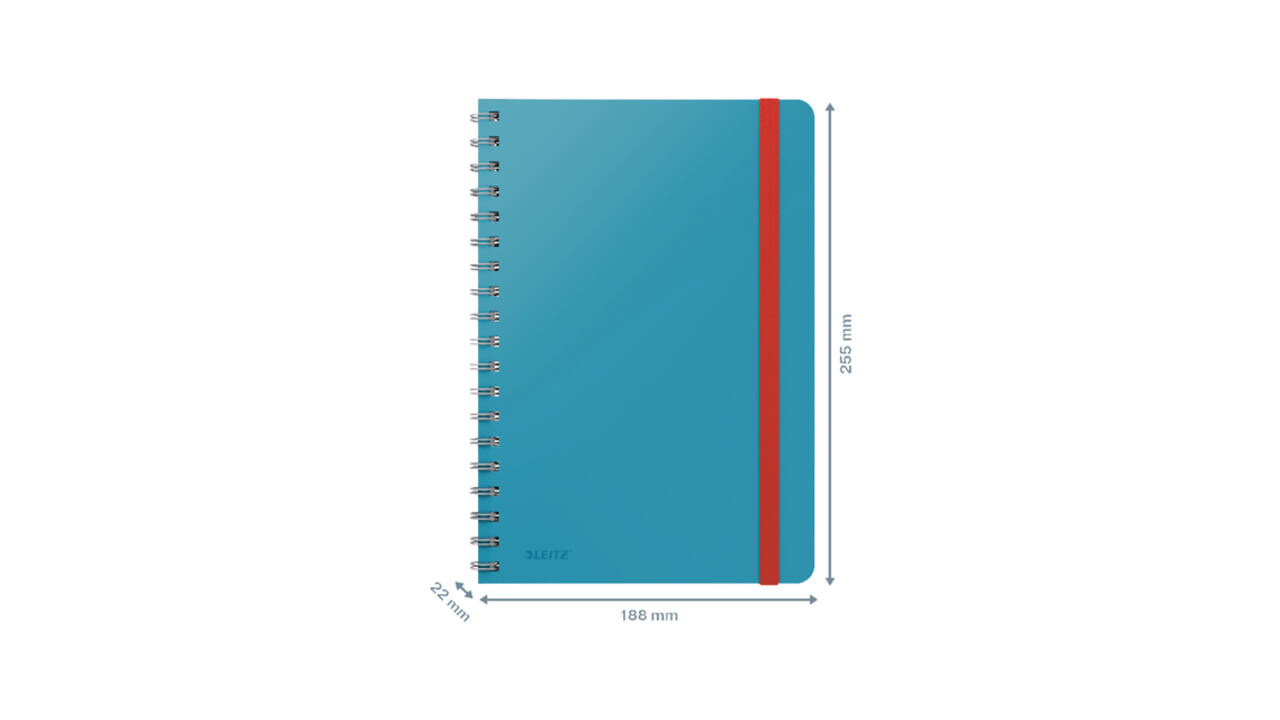 Notitieboek Leitz Cosy B5 160blz 100gr spiraal lijn blauw