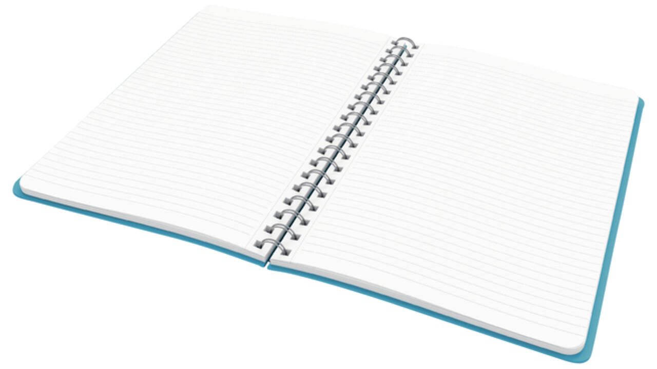 Notitieboek Leitz Cosy B5 160blz 100gr spiraal lijn blauw